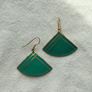 Vintage Enamel Teal Earrings